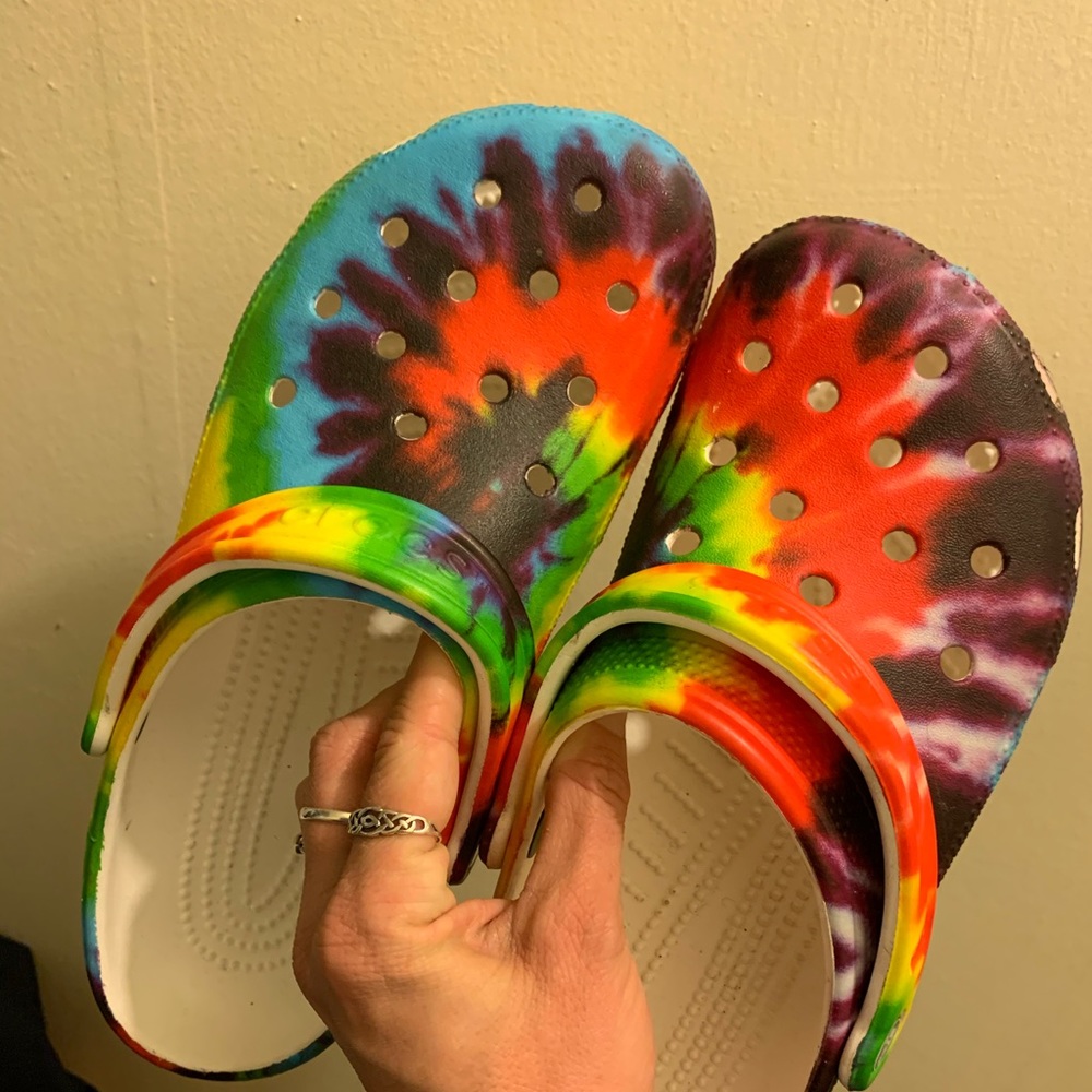 Women’s size 10 tye-dye crocs